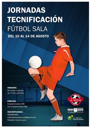 Cartel de las Jornadas de Tecnificación de Fútbol Sala que tendrá lugar la próxima semana