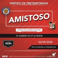 Cartel CF La Nucia vs Gandia pretemp 2020