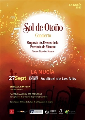 El Concierto de la OJPA "Sol de Otoño" será este domingo a las 12 horas