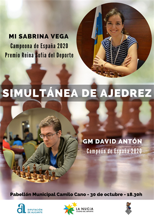 David Antón y Sabrina Vega participarán en esta jornada de simultáneas en La Nucía