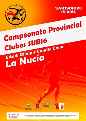 Cartel del “Campeonato Provincial de Atletismo “Cadete” (sub-16)”