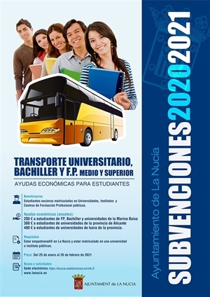 Cartel de la Subvención del Transporte 2020-2021