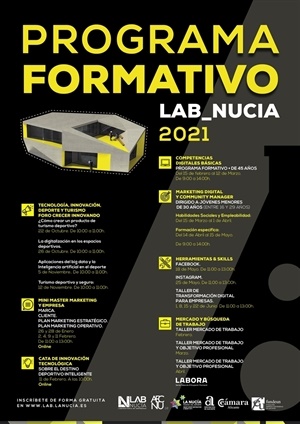 El programa formativo del Lab_Nucia 2021 se ha dividido en 7 bloques