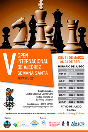 Cartel del V Open Internacional de Ajedrez Semana Santa