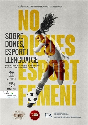 El miércoles 21 de abril comienzan las conferencias con “No digues esport femení: sobre dones, esport i llenguatge”