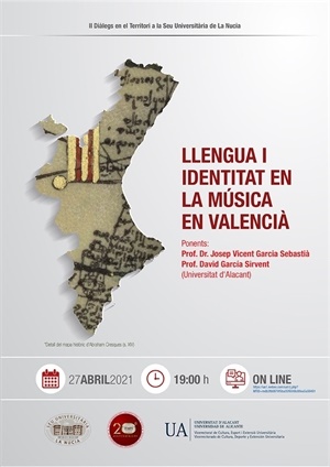 Cartel de la conferencia de hoy martes 27 de abril de la Seu Universitària de La Nucía