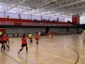 Partido del cuadro femenino en el Pabellón Muxiara