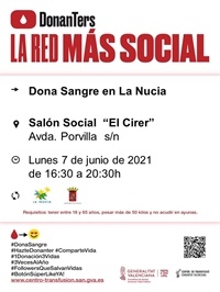 La Nucia Cartel Sangre Donacion  7 junio 2021