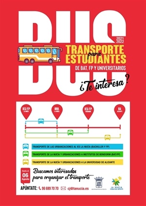 Cartel del Bús para Estudiantes FP, BAT y UA